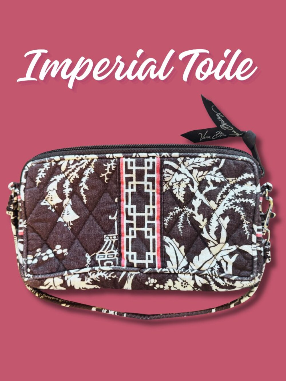 Vera Bradley Imperial Toile Wristlet Retired Y2K Quilted Wallet Clutch
